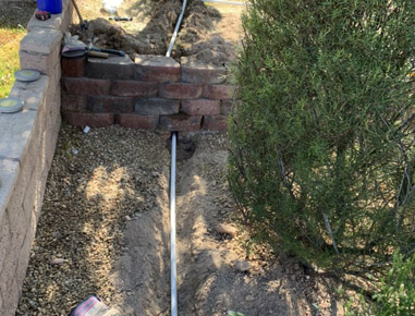Landscape pipe sprinklers repair.