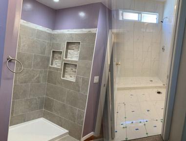 Tile walls, cabinet, floor, sink, shower install & repair 